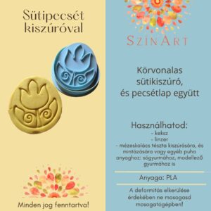Tulipán sütipecsét kiszúróval