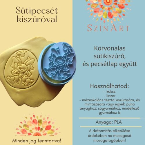 Méhecske virágokkal sütipecsét kiszúróval