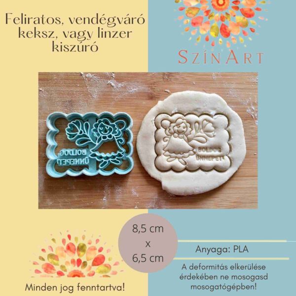 "Boldog ünnepet!" feliratos vendégváró keksz kiszúró