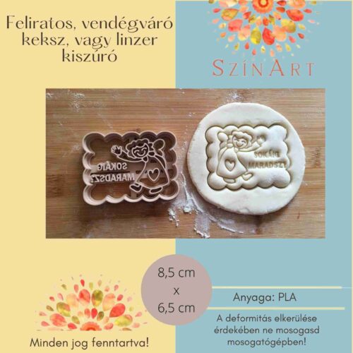 "Sokáig maradsz?" feliratos vendégváró keksz kiszúró