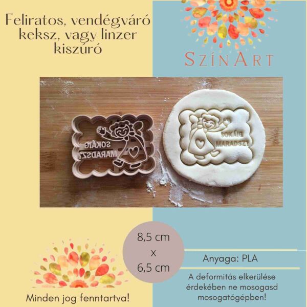 "Sokáig maradsz?" feliratos vendégváró keksz kiszúró