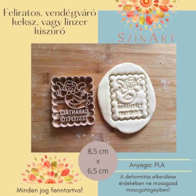 "Garantáltan testépítő!" feliratos vendégváró keksz kiszúró