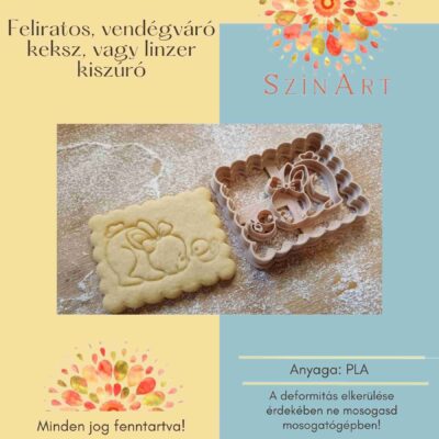 Nyuszi koma csibe pajtival vendégváró keksz kiszúró
