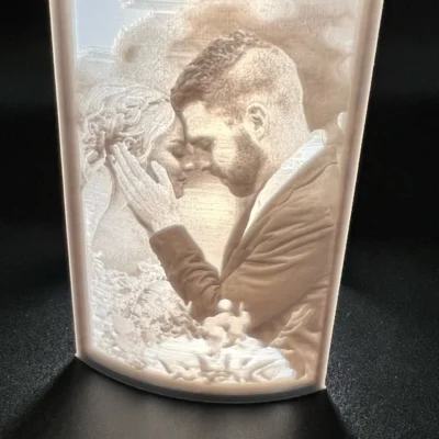 Fotó litofán (3D fénykép) álló képpel, LED világítással