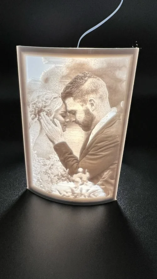 Fotó litofán (3D fénykép) álló képpel, LED világítással