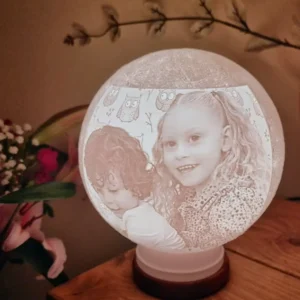 Litofán (3D fénykép) Gömb alakú, LED világítással