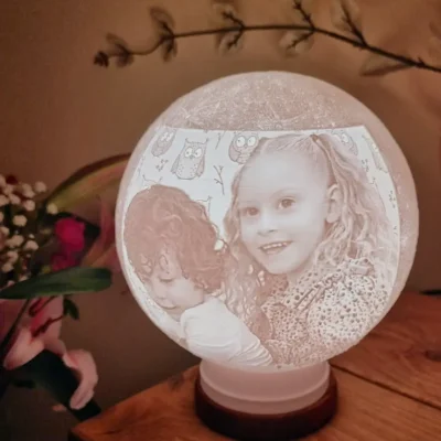 Litofán (3D fénykép) Gömb alakú, LED világítással