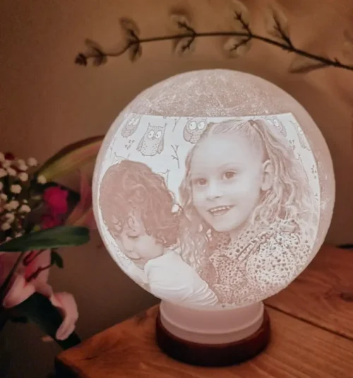 Litofán (3D fénykép) Gömb alakú, LED világítással