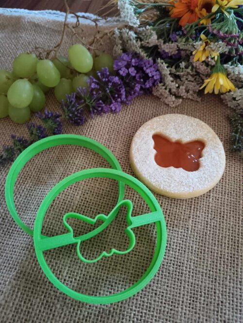 Linzer karika kiszúró szett pillangó mintával