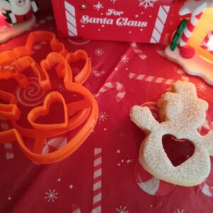 Hóember szívvel linzer kiszúró szett