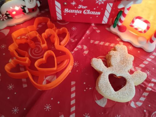 Hóember szívvel linzer kiszúró szett