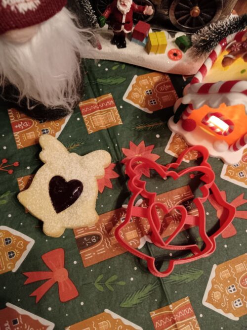 Körvonalas masnis harang linzer kiszúró szett