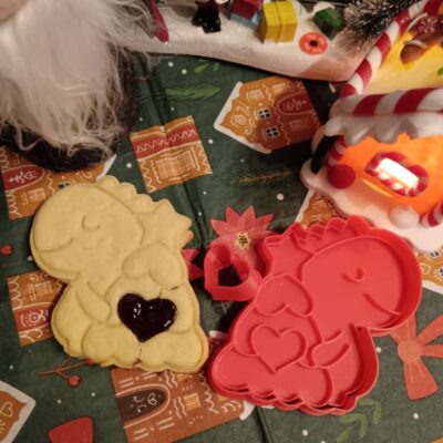 Dínó karácsonyfával linzer kiszúró és mintázó