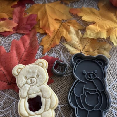 Tökölő maci linzer kiszúró szett és mintázó