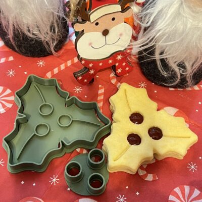 Karácsonyi tündérbogyó linzer kiszúró szett és mintázó