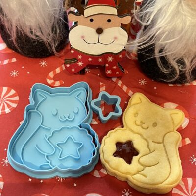 Karácsonyi csillagcicus linzer kiszúró szett és mintázó